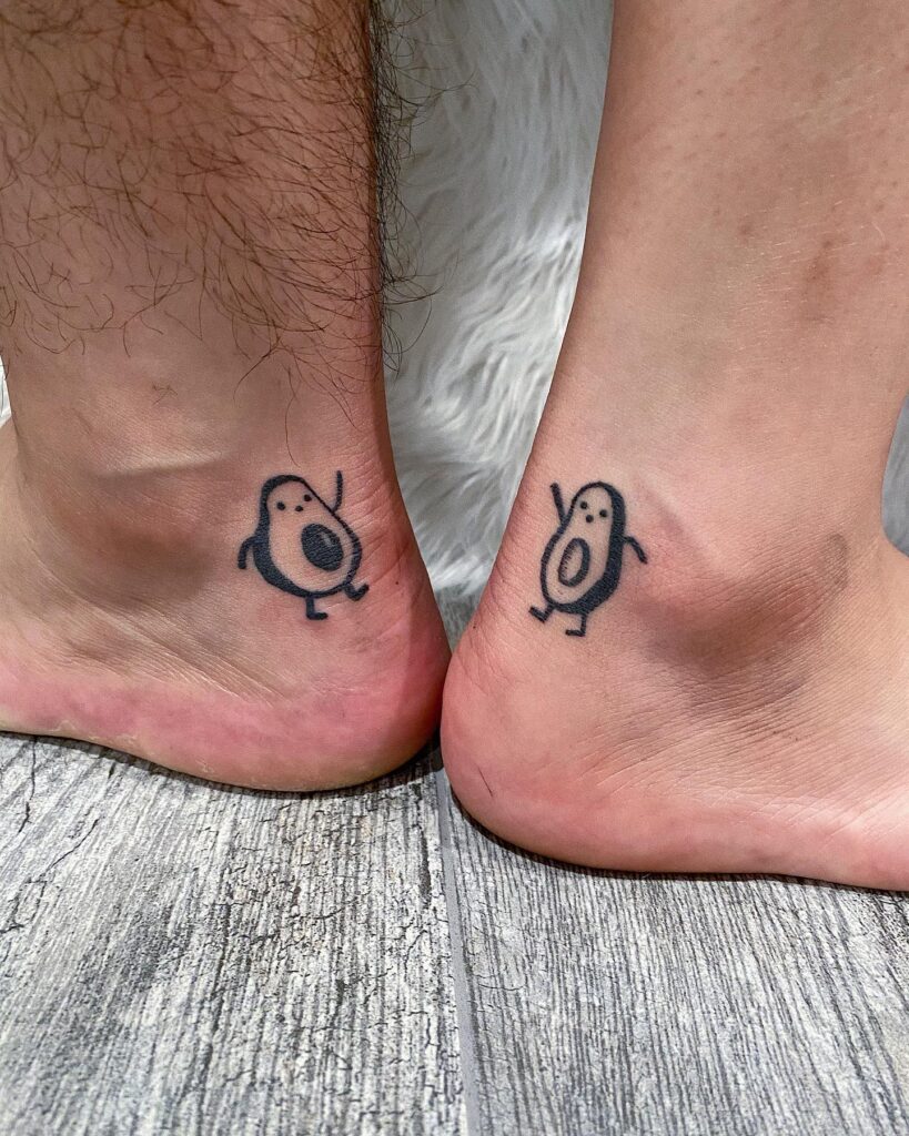 Avocado Half Couple Tattoos small couple tattoos tattoo