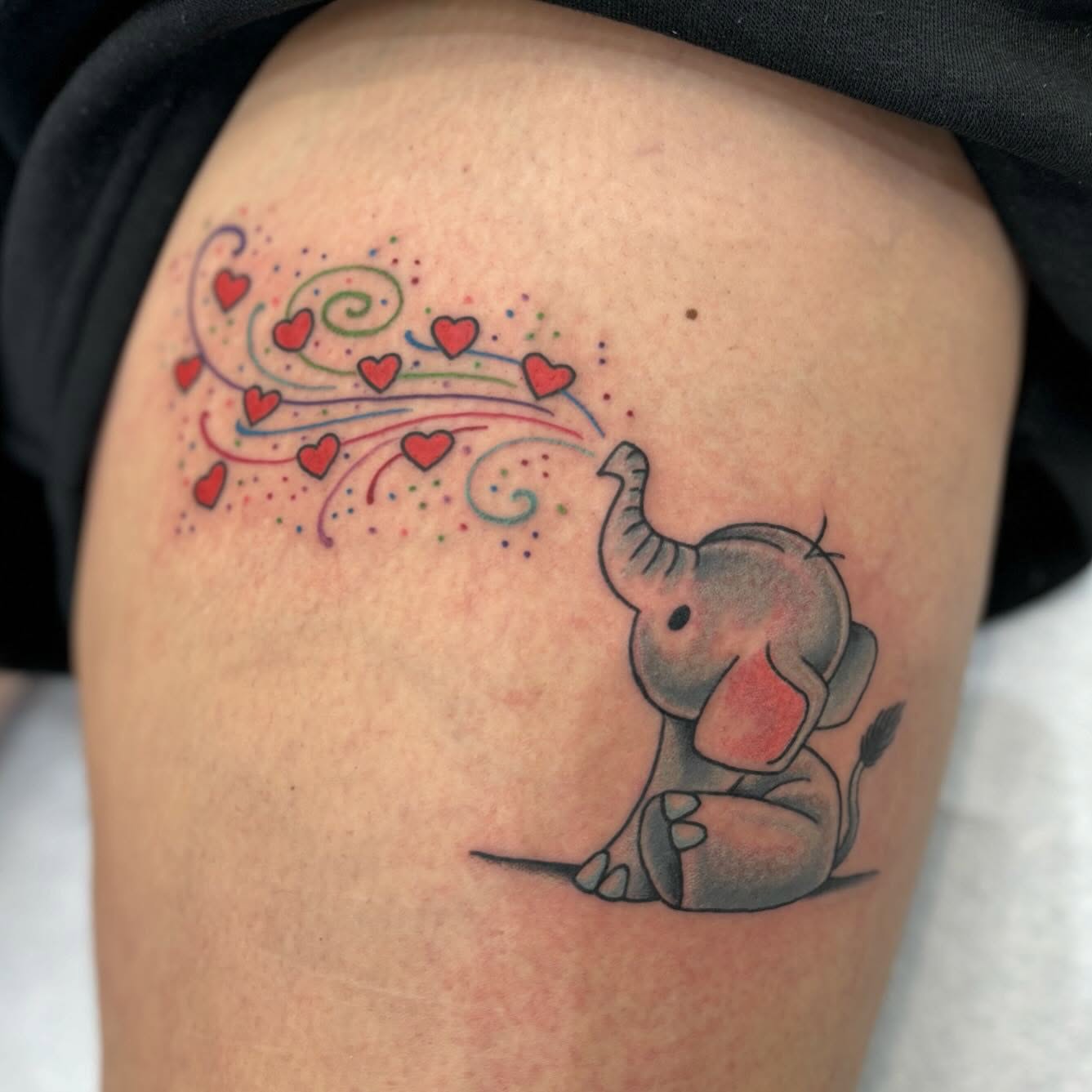 Baby Elephant Blowing Hearts Tattoo baby elephant tattoo ideas tattoo