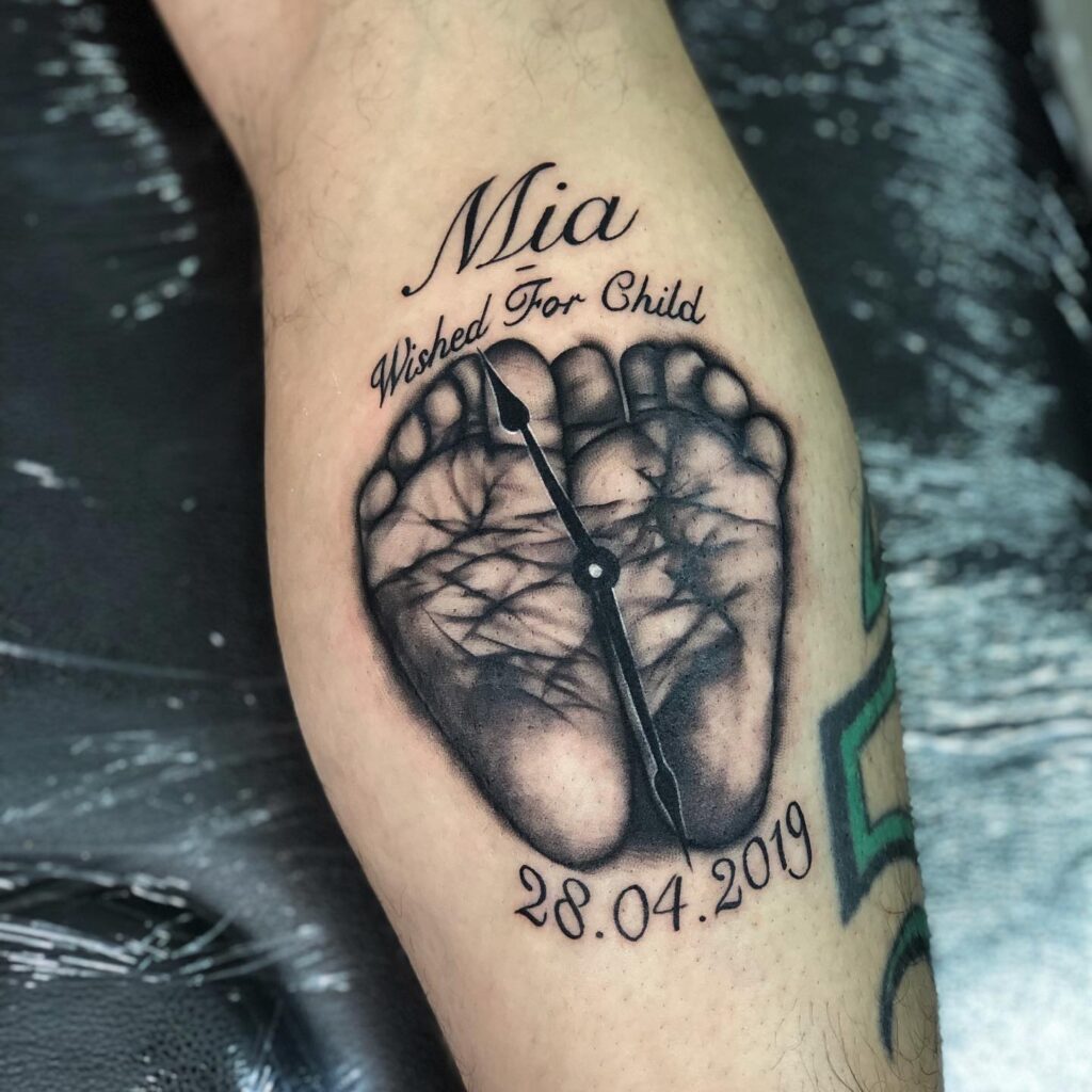 Baby Footprints Miscarriage Tattoo With Name