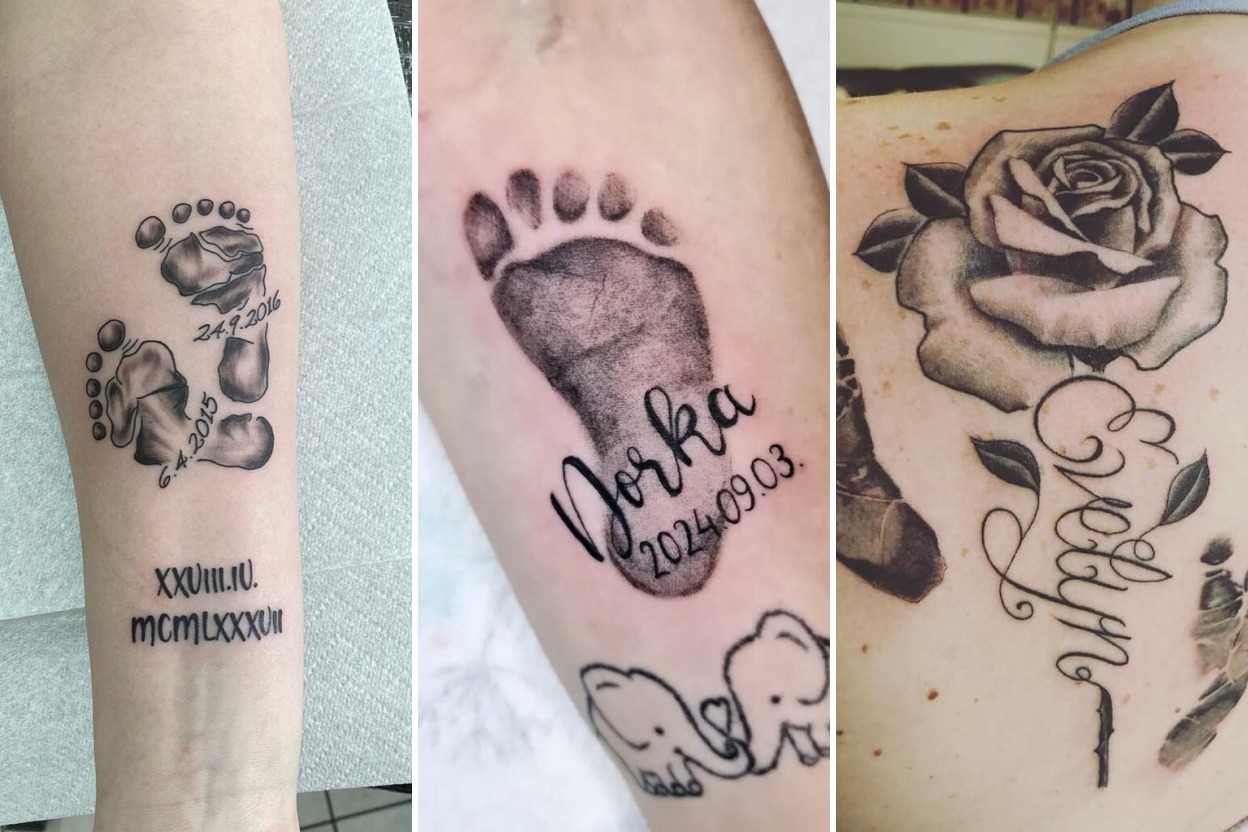 Aesthetic baby feet tattoos and delicate ink ideas collage