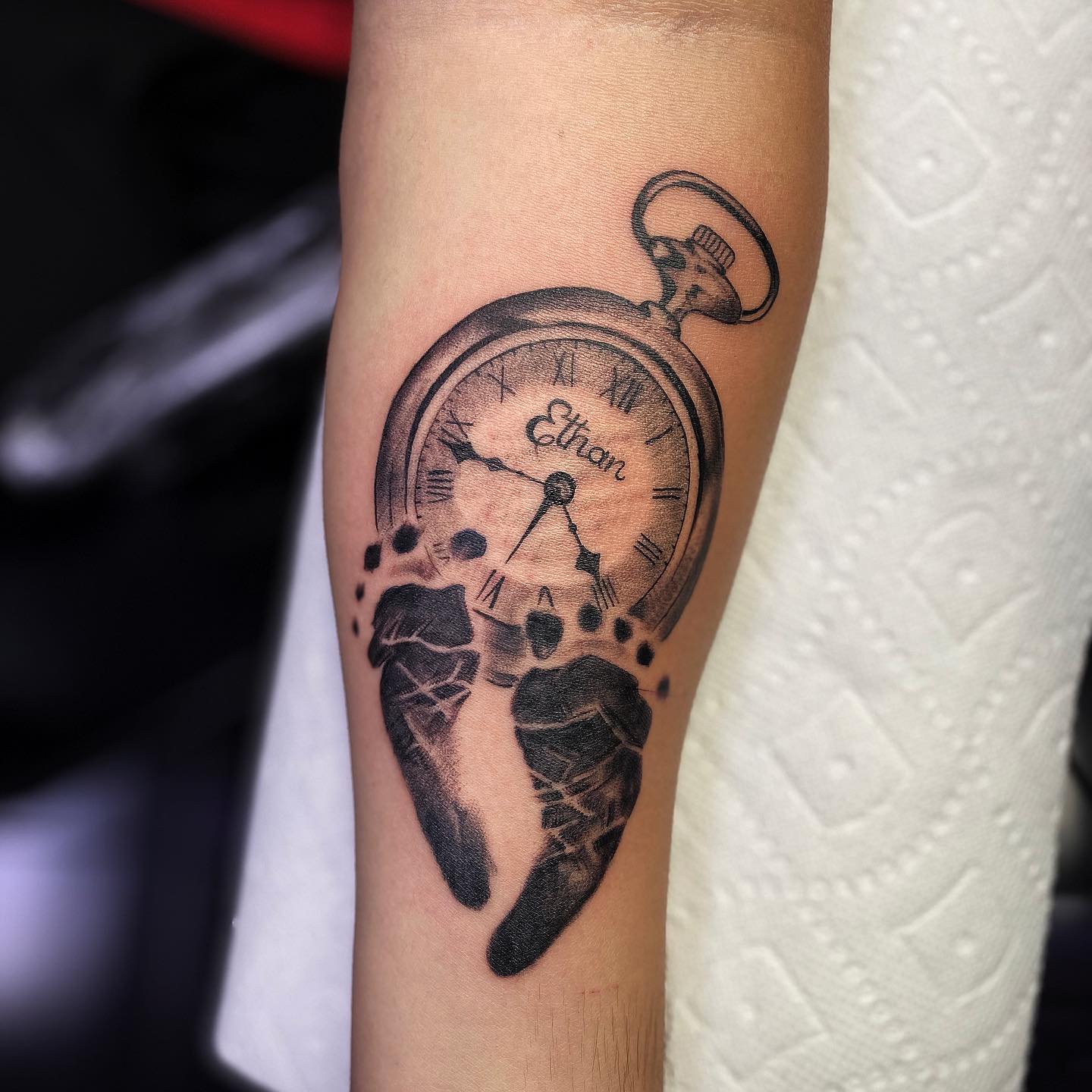 Baby Footprint With Birth Details Tattoo baby feet tattoos ideas tattoo