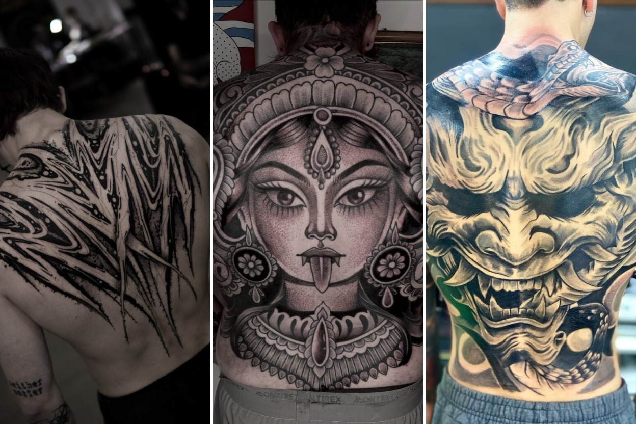 Aesthetic back tattoos for guys and delicate ink ideas collage