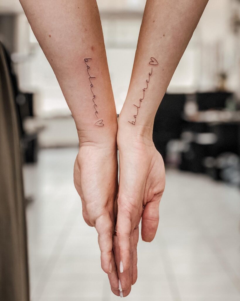 Balanced Hearts sisters tattoos tattoo