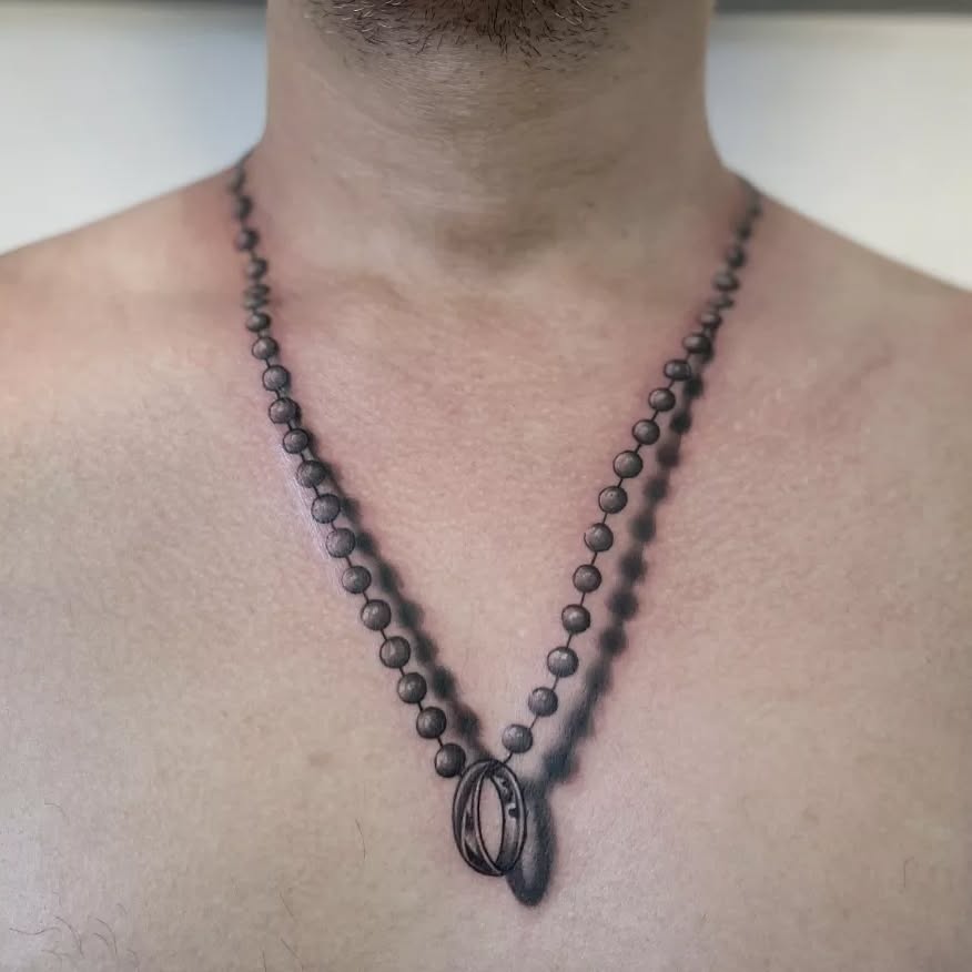 Barbed Wire Sword Necklace Tattoo