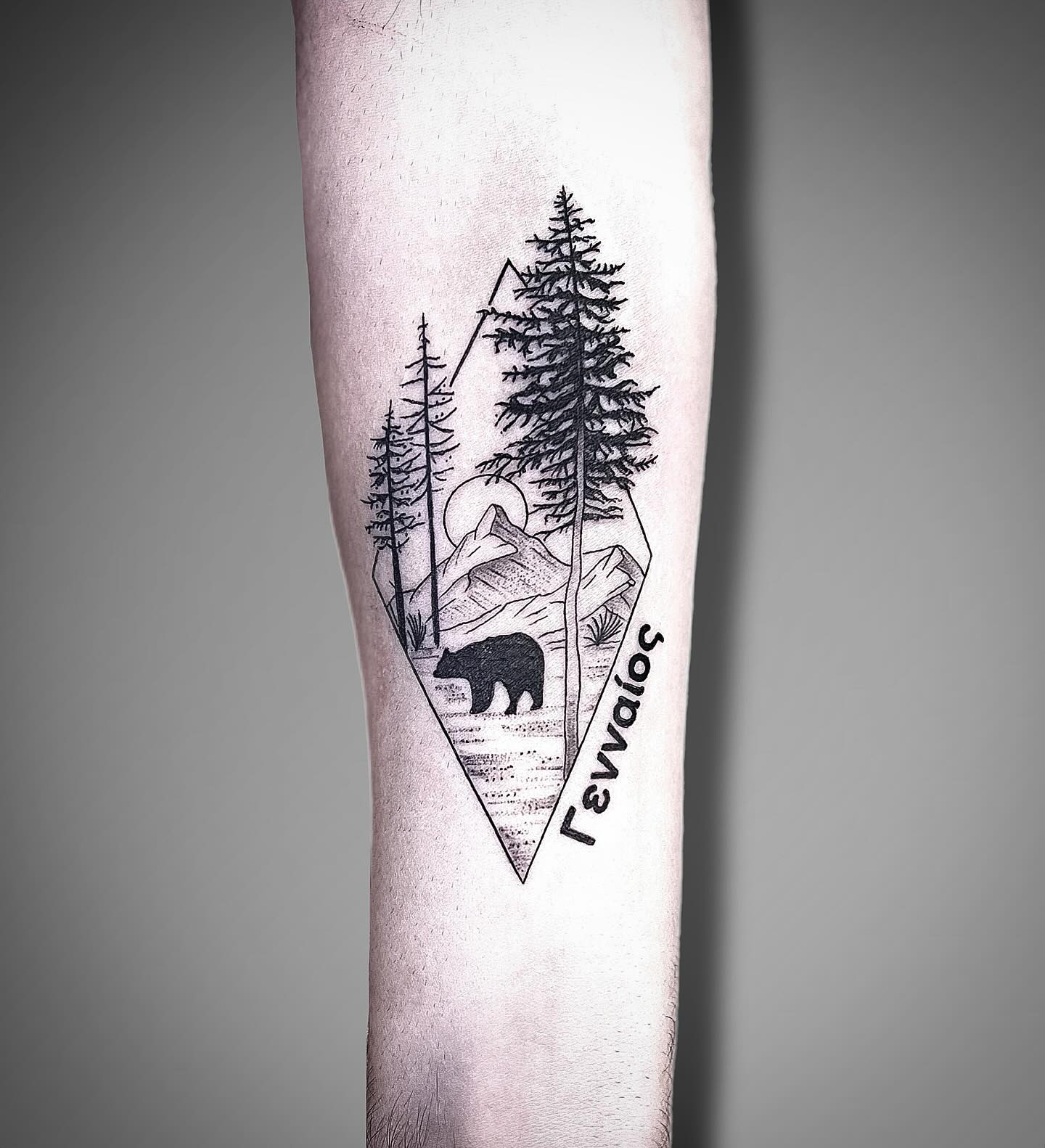 Bear and Mountain Nature Tattoo nature tattoos for women tattoo