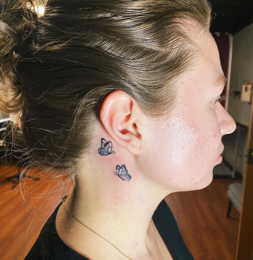 Behind-the-Ear Butterflies meaningful tattoos to check out tattoo