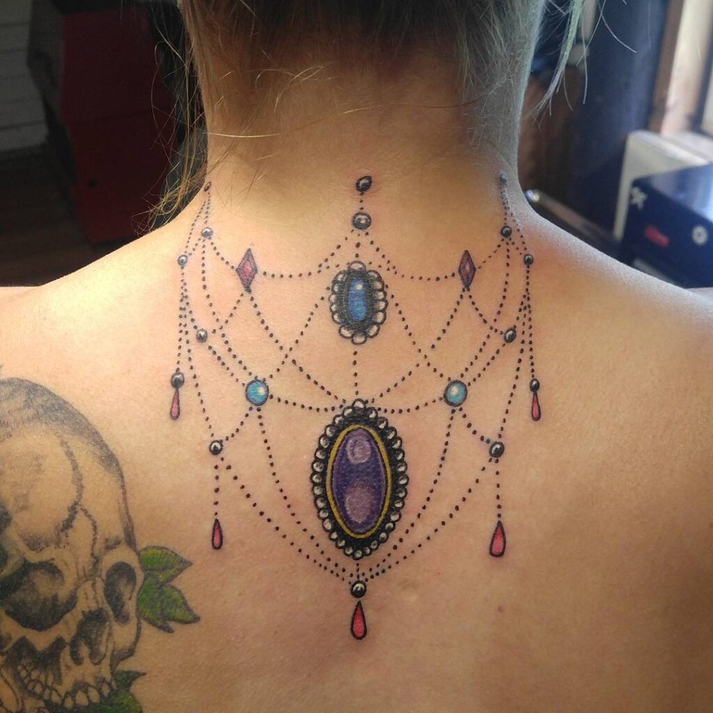 Radiant All-Seeing Eye Neck Tattoo