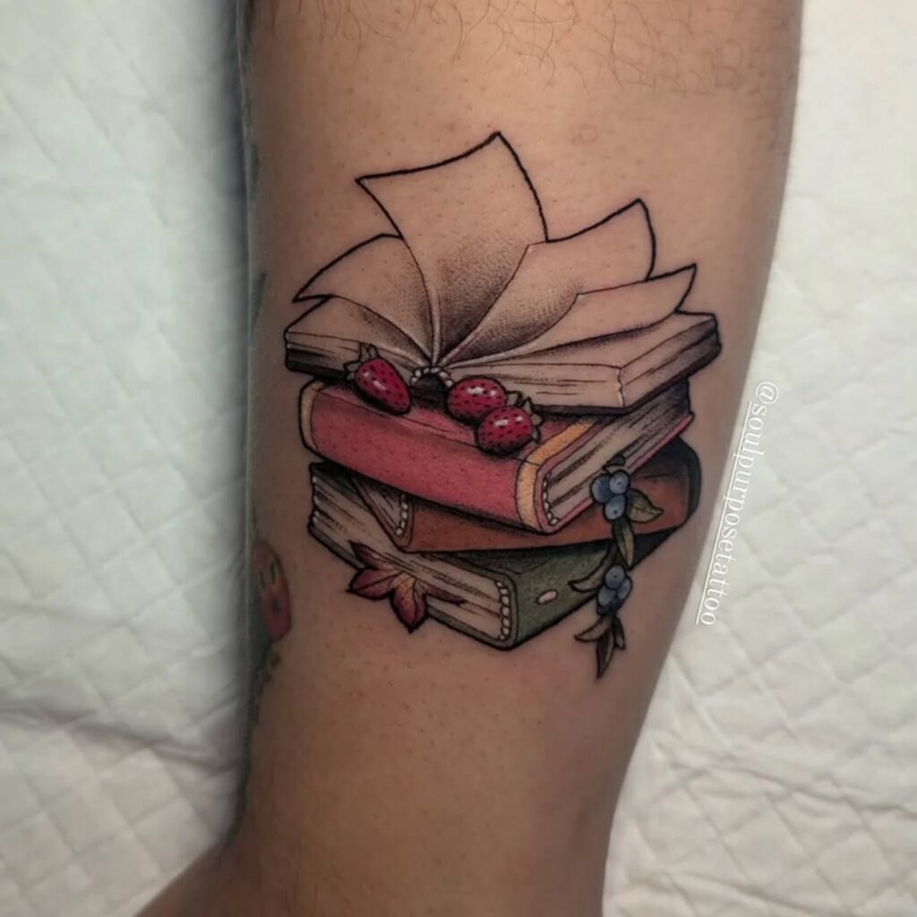 Rainbow Magic Rising from Book Tattoo book lover tattoos tattoo