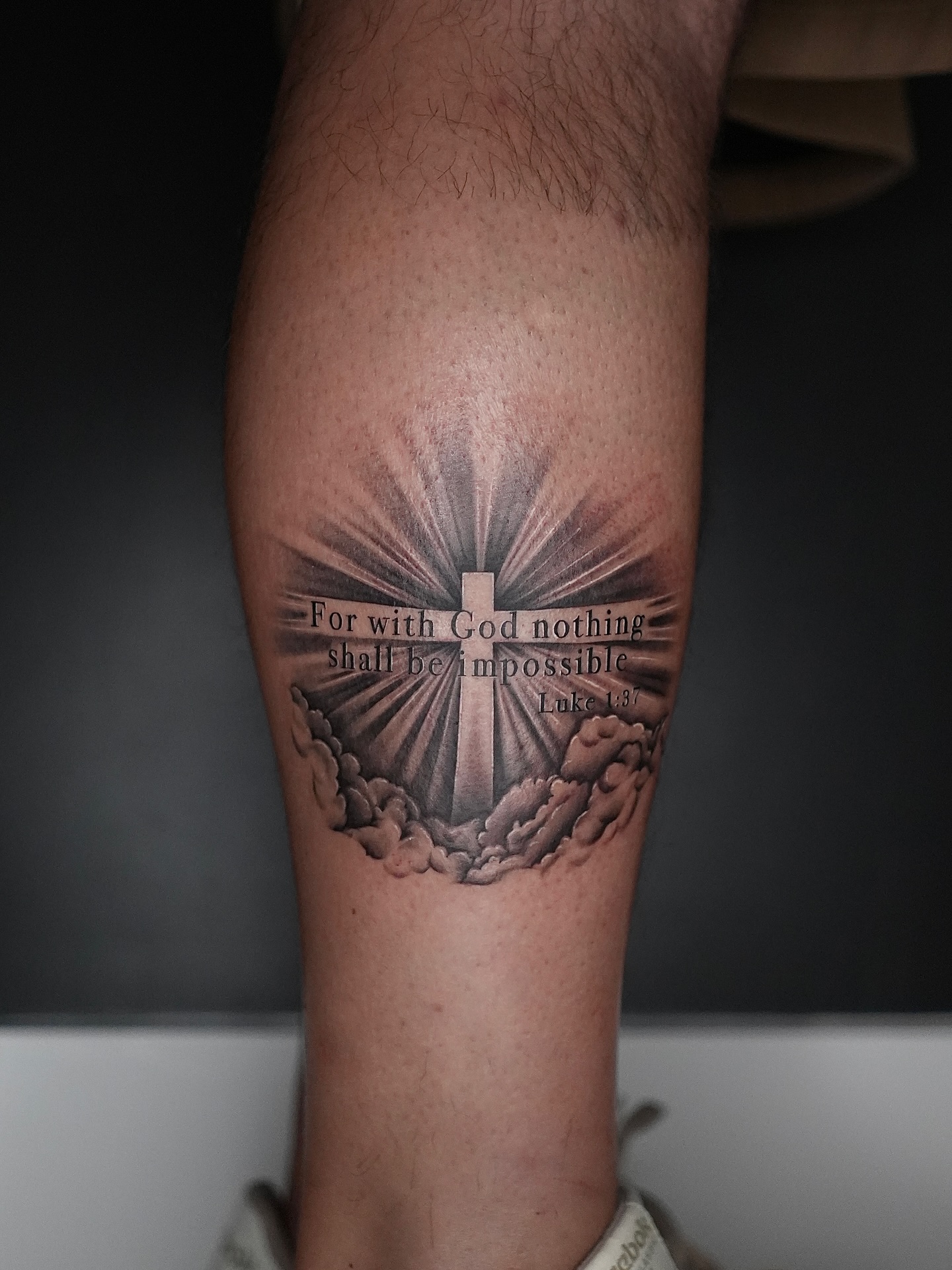 Luke 1 37 Cross Bible Verse Tattoo