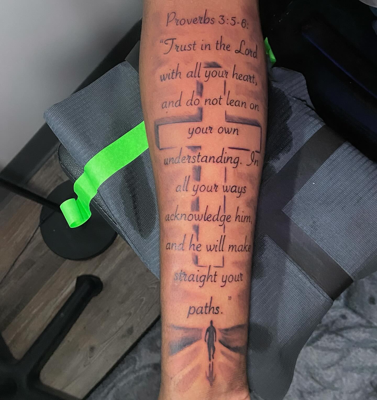 Proverbs 3 5 6 Cross Bible Verse Tattoo