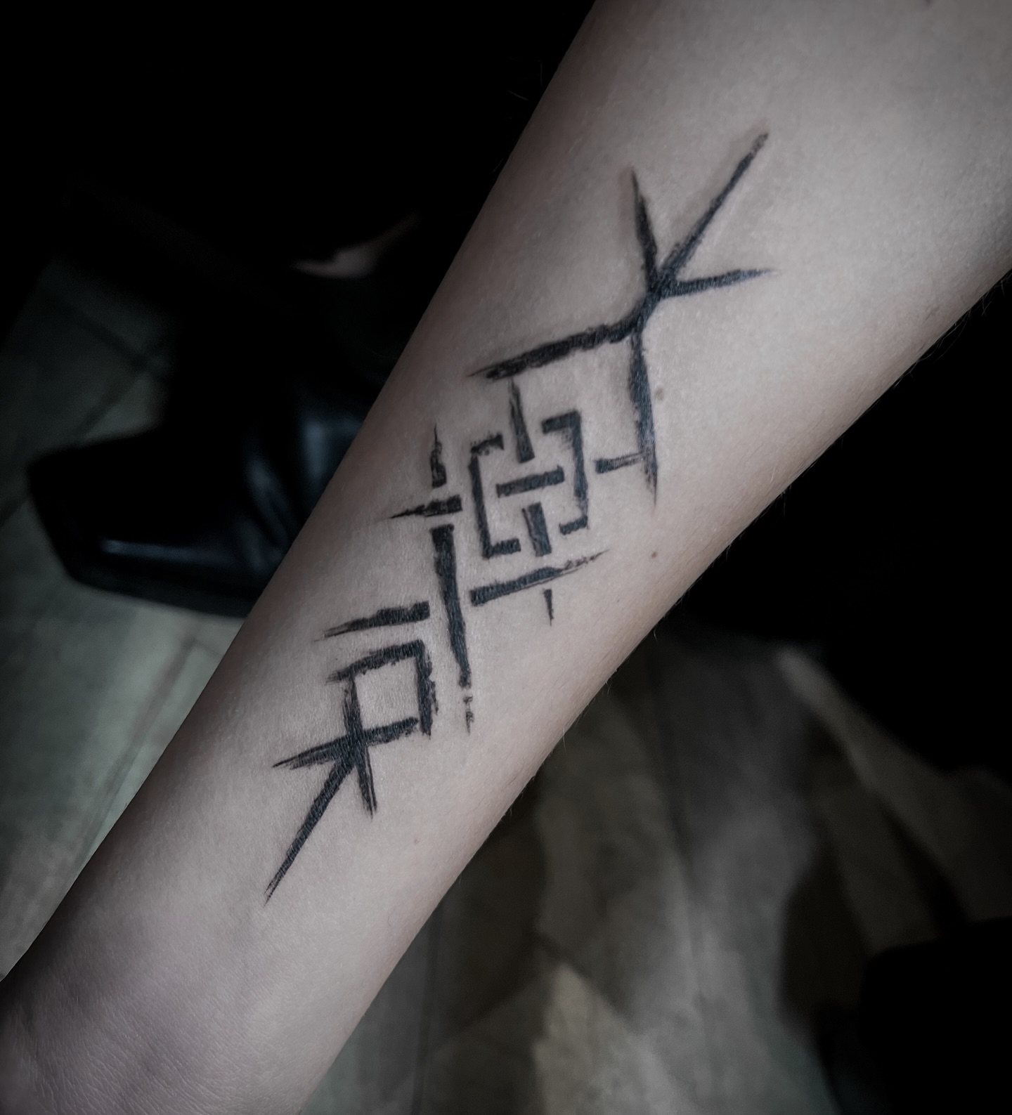 Winged Helmet And Vegvisir Warrior Tattoo