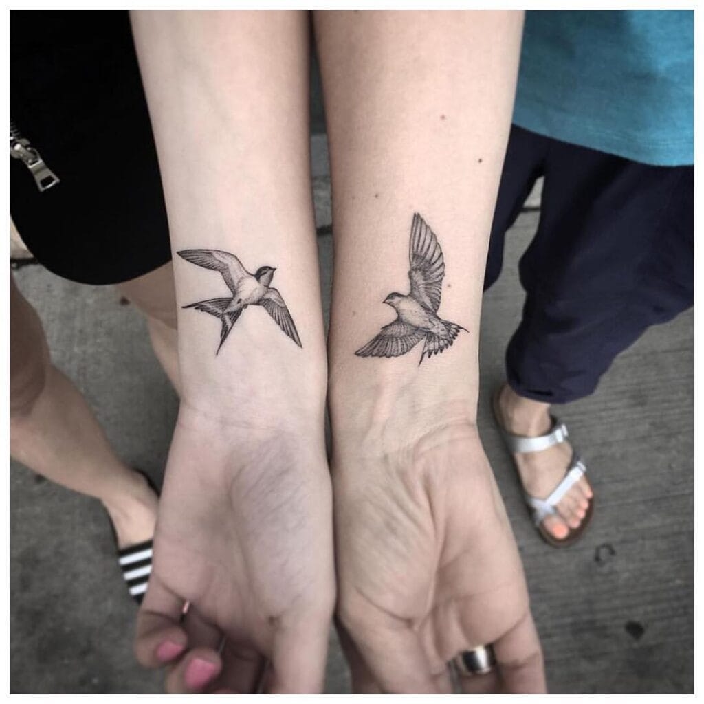 Birds in Flight mother and daughter tattoo ideas tattoo