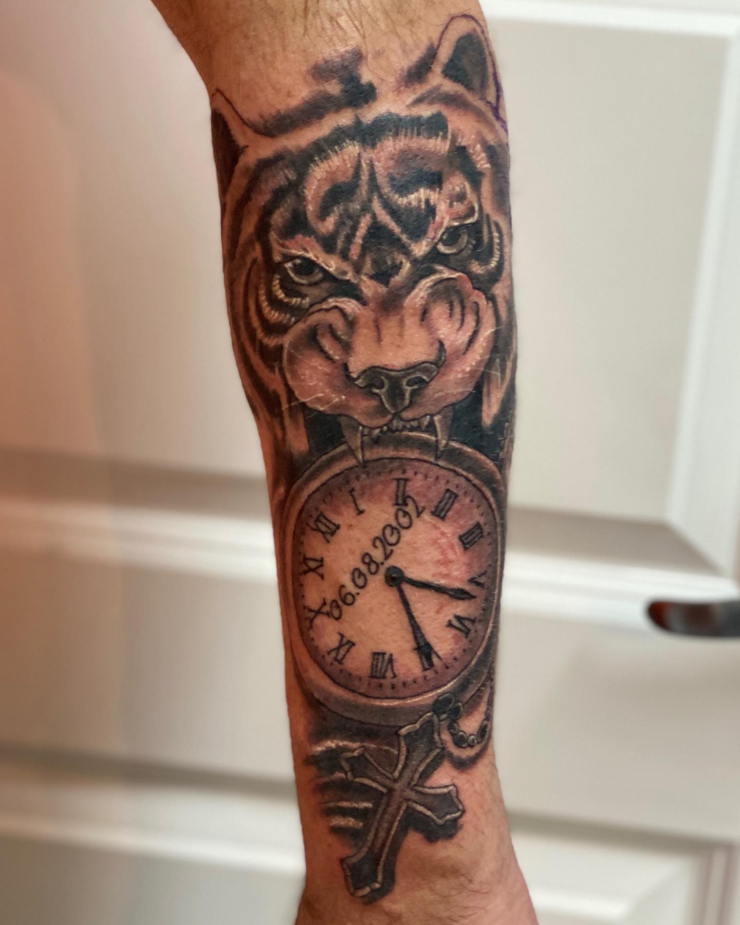 Four Birth Clock Tattoo With Family Names birth clock tattoos tattoo