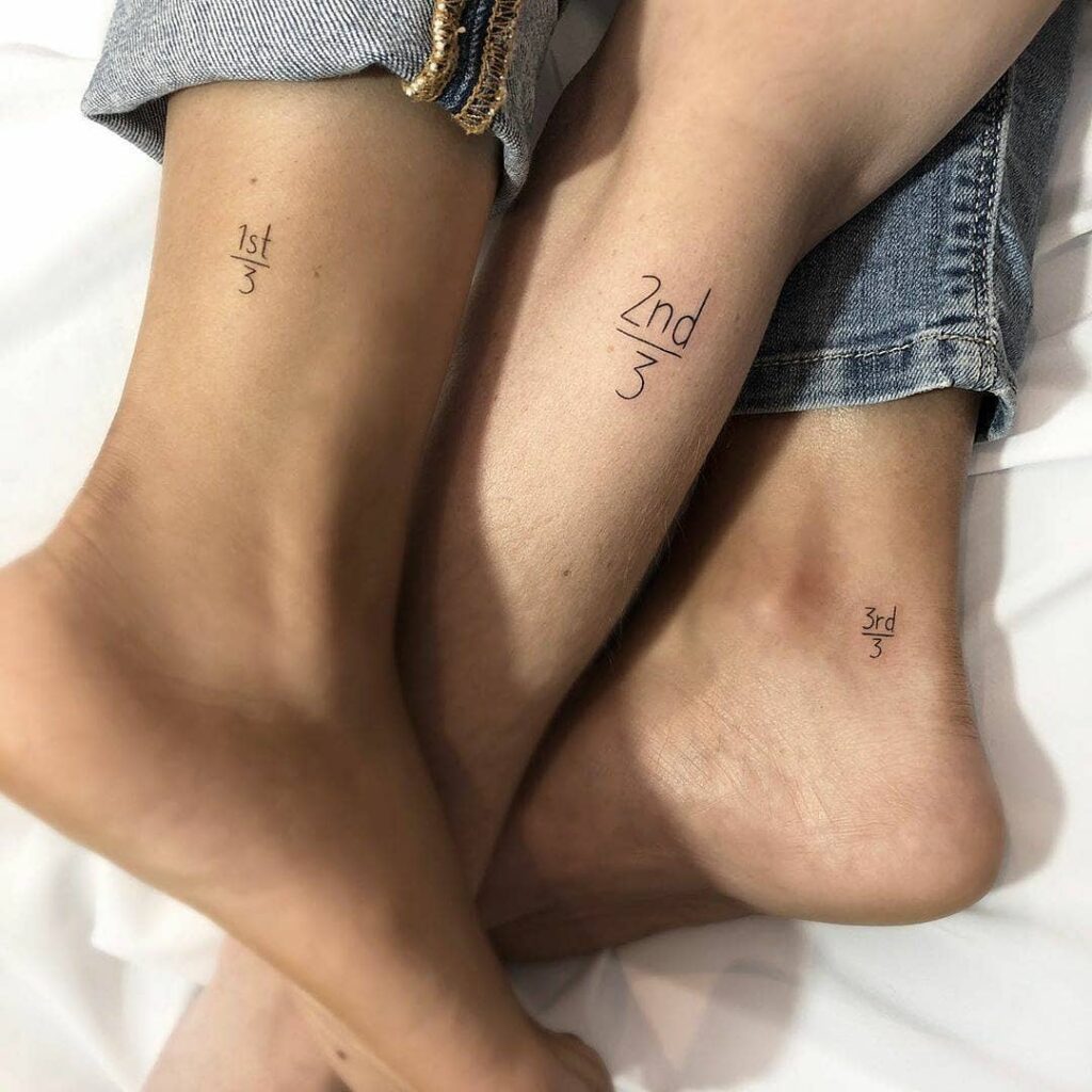 Birth Order Fractions matching sibling tattoo