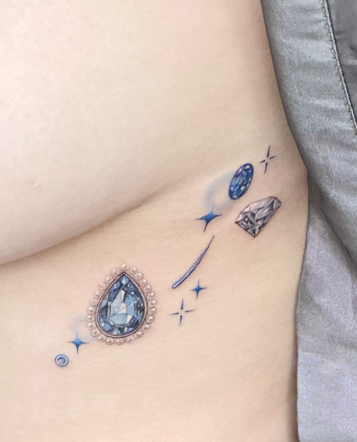 Celestial Blue Birthstone Tattoo