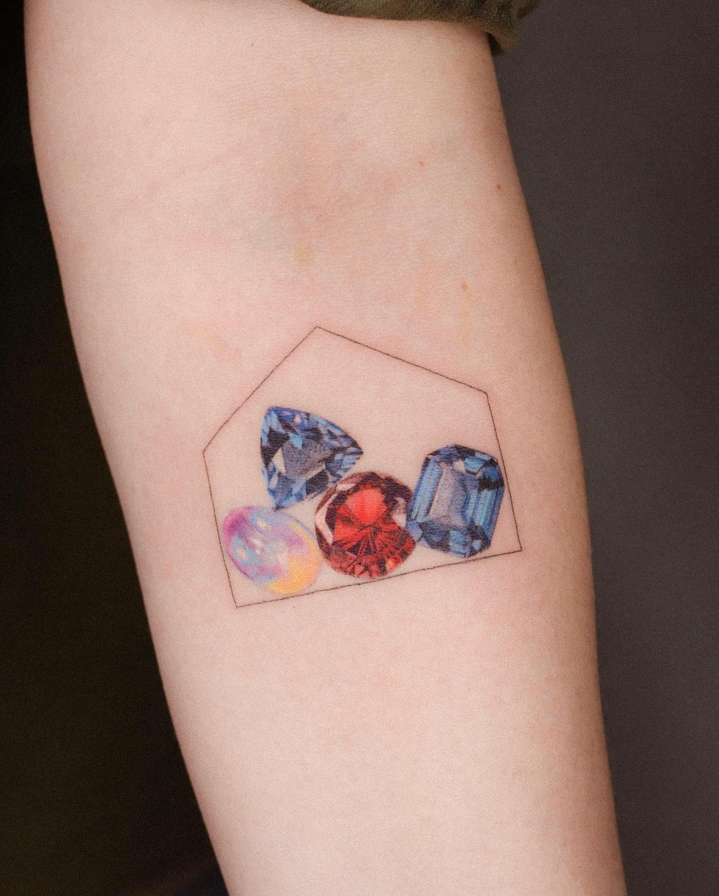 Geometric Birthstone Collection Tattoo