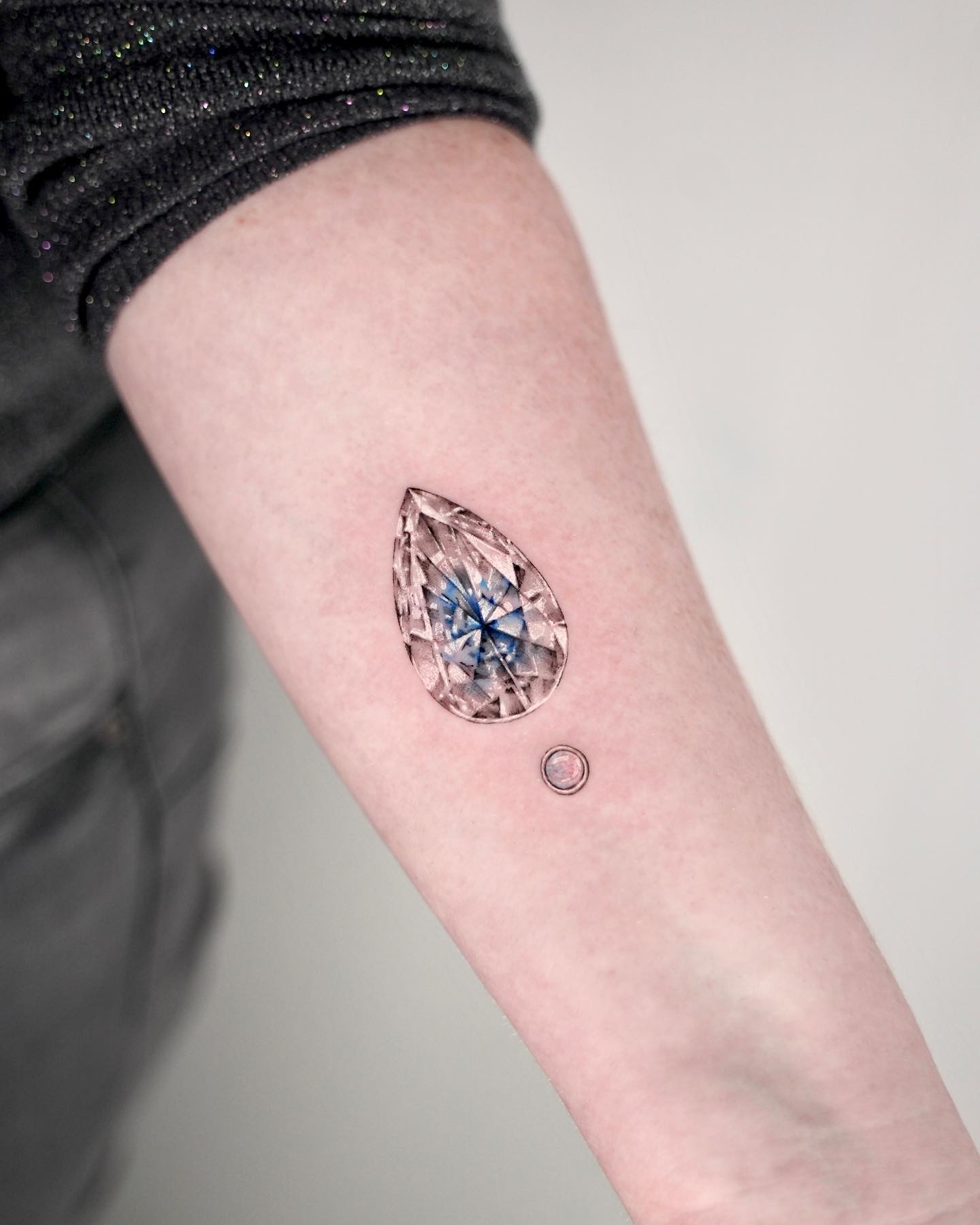 Pear Cut Birthstone Tattoo