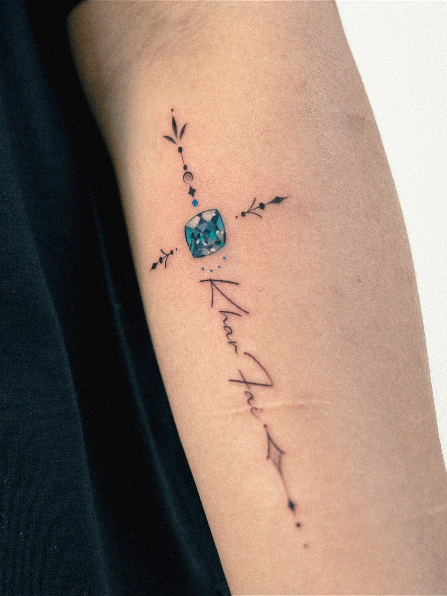 Personalized Name Birthstone Tattoo