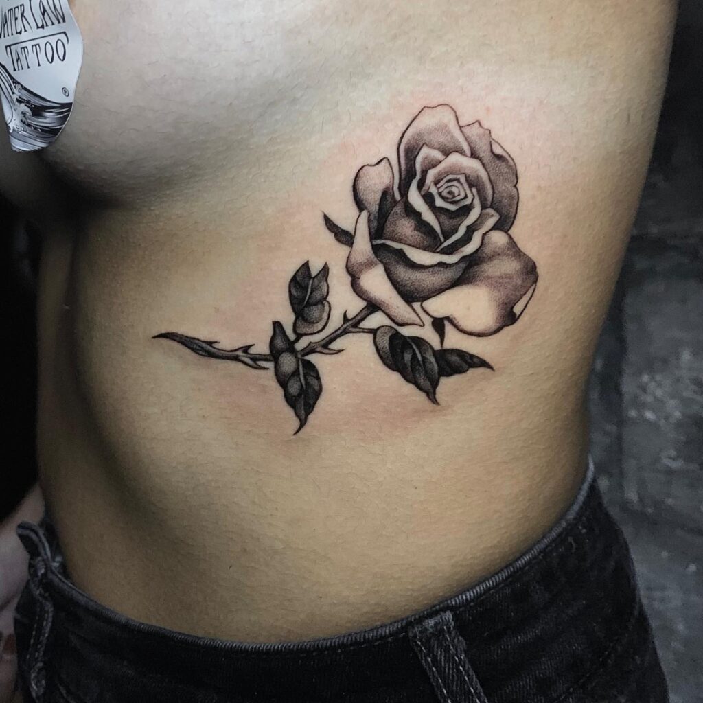 Black and Grey Underb**b Rose Tattoo rose tattoos for women tattoo