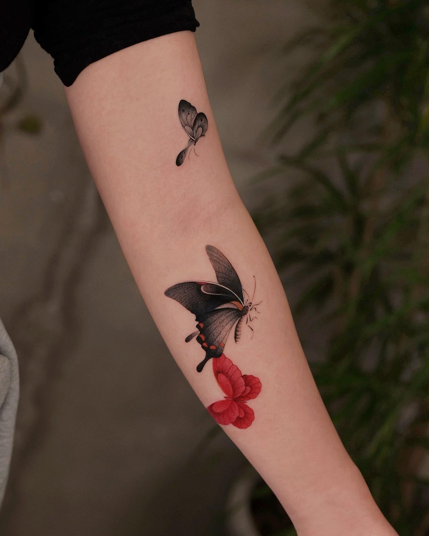 Black And Red Butterfly Tattoo