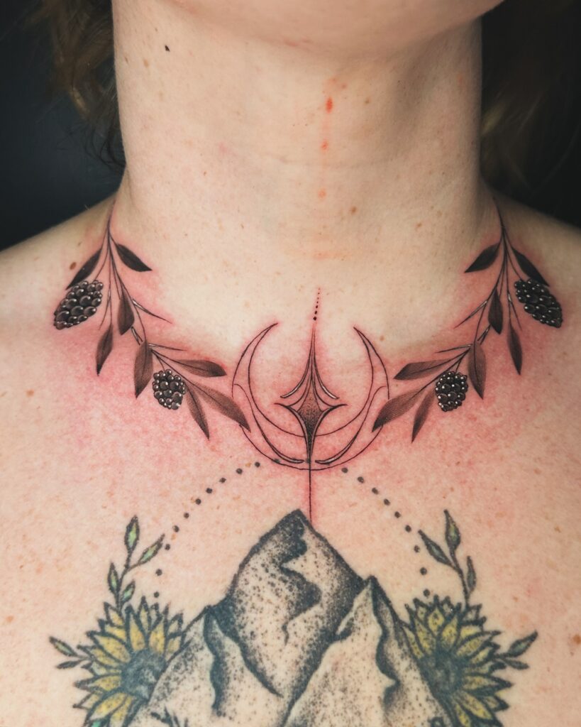 Classic Chain With Cross Pendant Tattoo