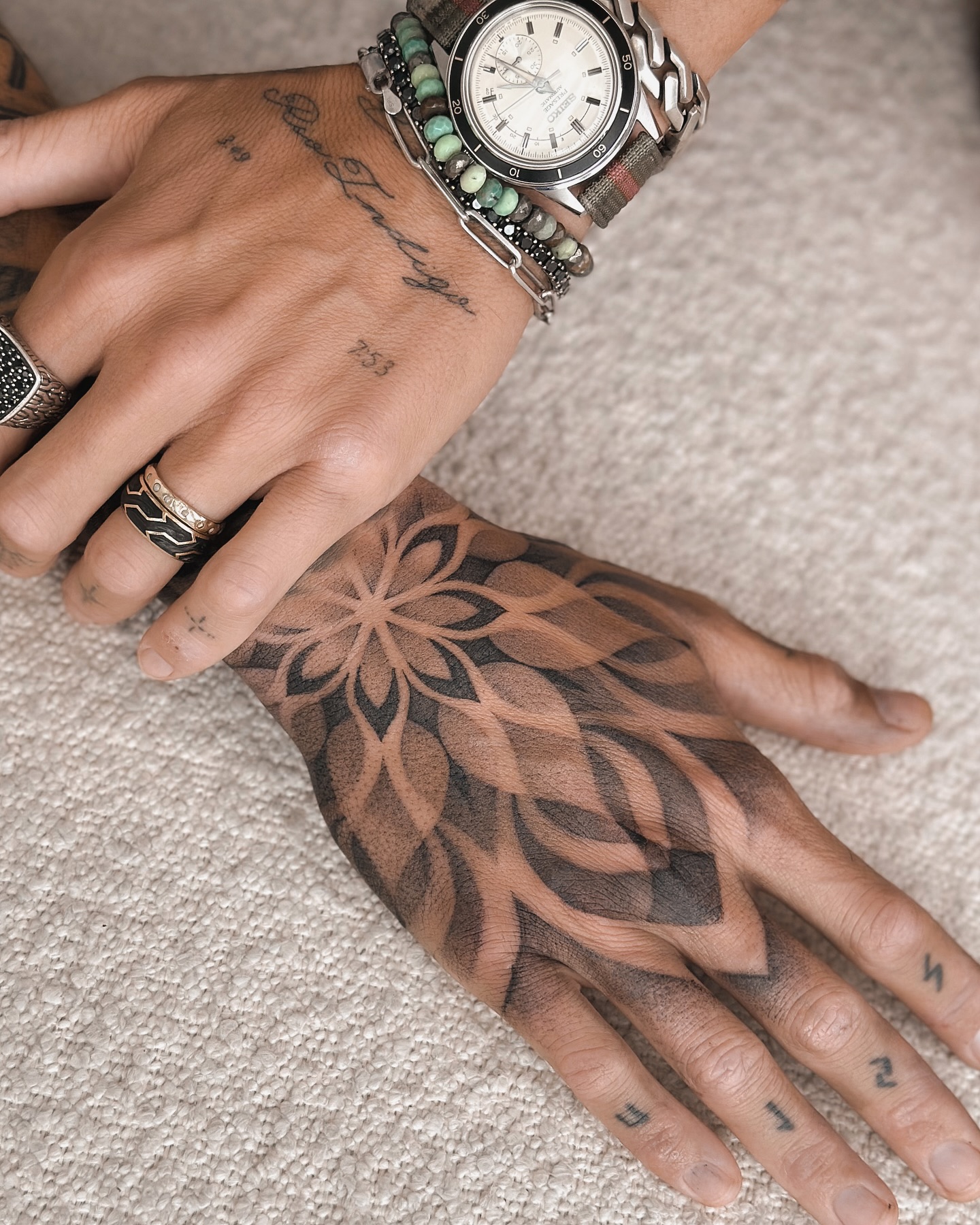 Blackwork Hand Mandala Tattoo mandala tattoo ideas tattoo