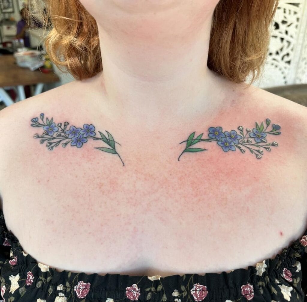 Butterfly Trio Collarbone Tattoo