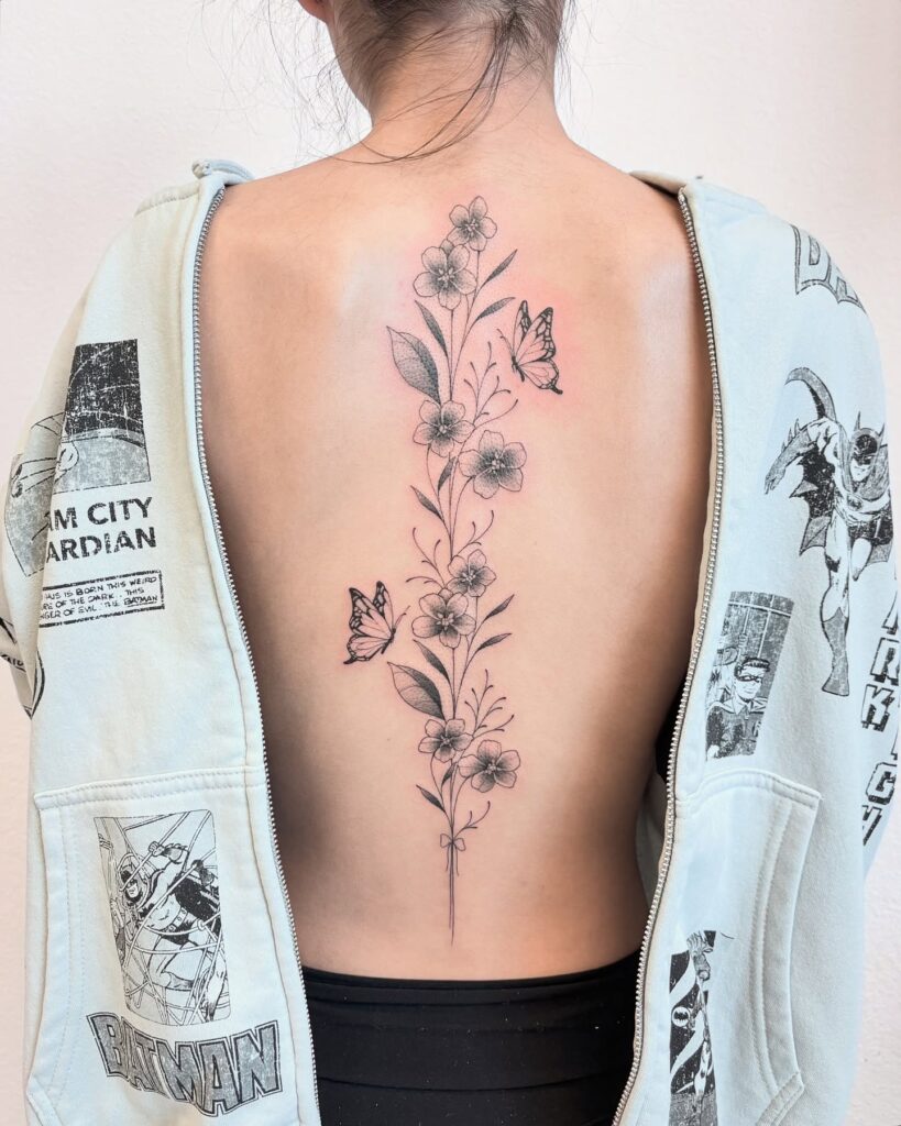 Cosmic Spiritual Spine Tattoo