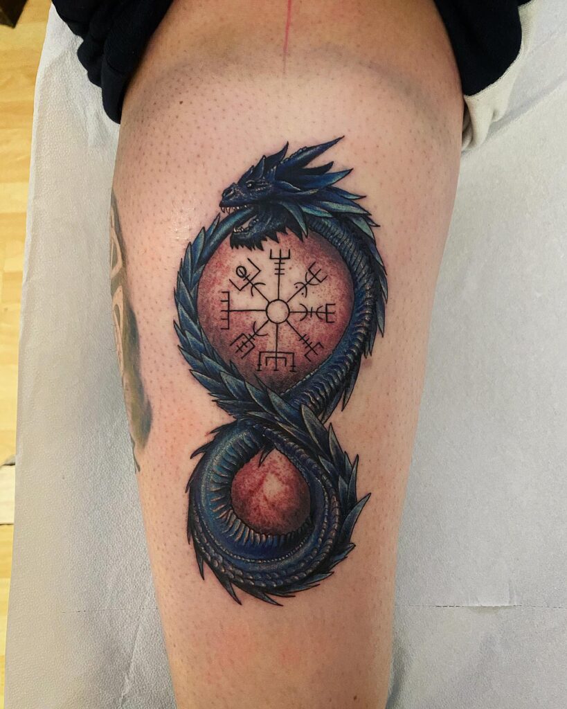 Bold Neo-Traditional Ouroboros Tattoo