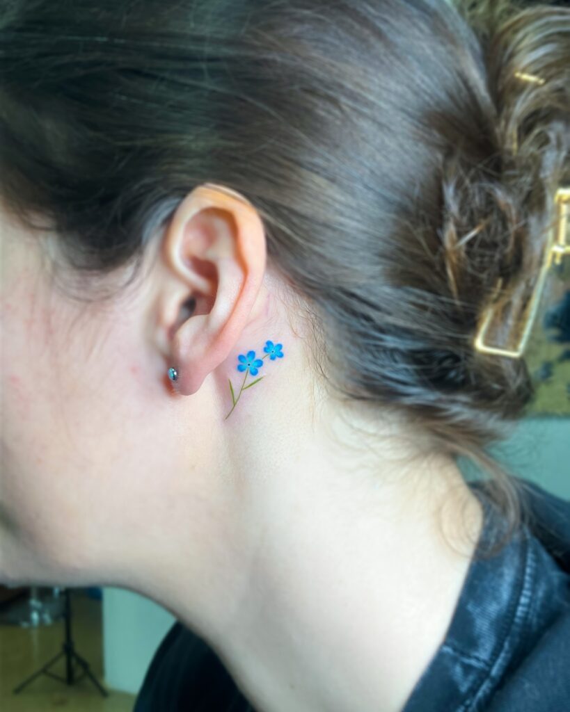 Constellation Behind Ear Tattoo