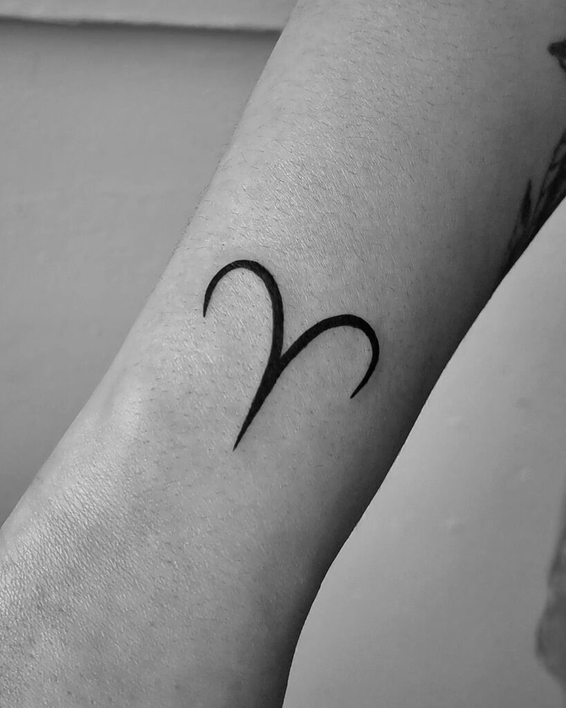 Bold Aries Zodiac Symbol Tattoo symbols tattoos tattoo