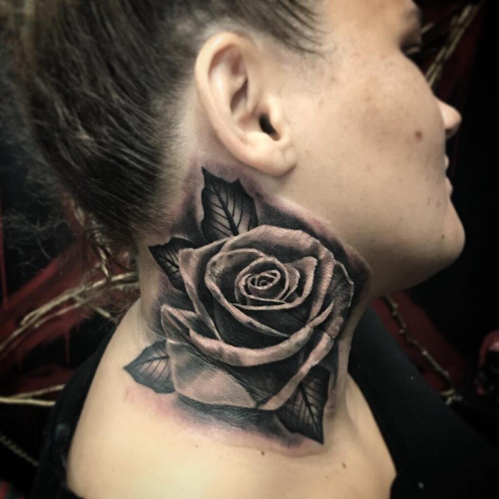 Sacred Geometric Sun Neck Tattoo