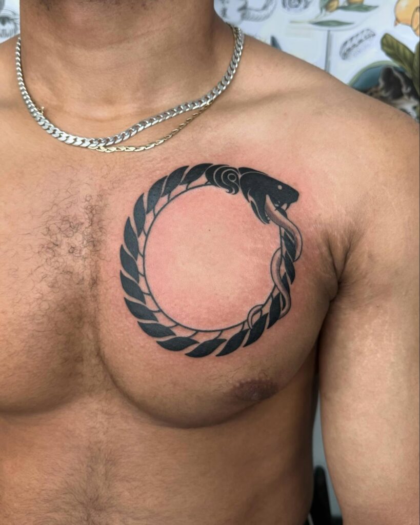 Ouroboros Eye Tattoo With Realistic Shading