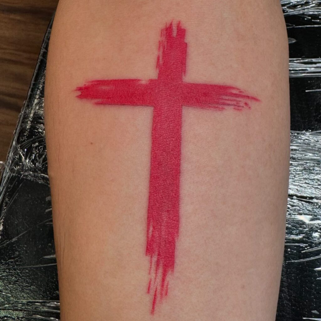 Bold Brushstroke Cross cross tattoos for women tattoo