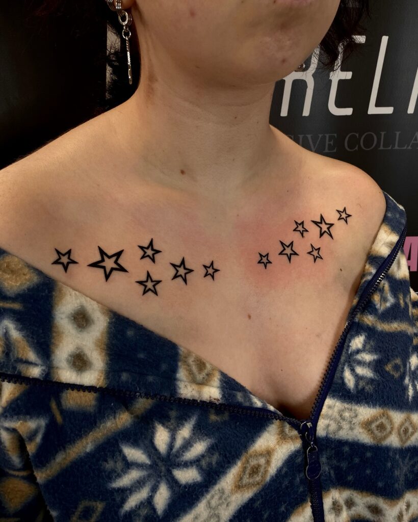 Minimalist Shooting Stars Tattoo Design