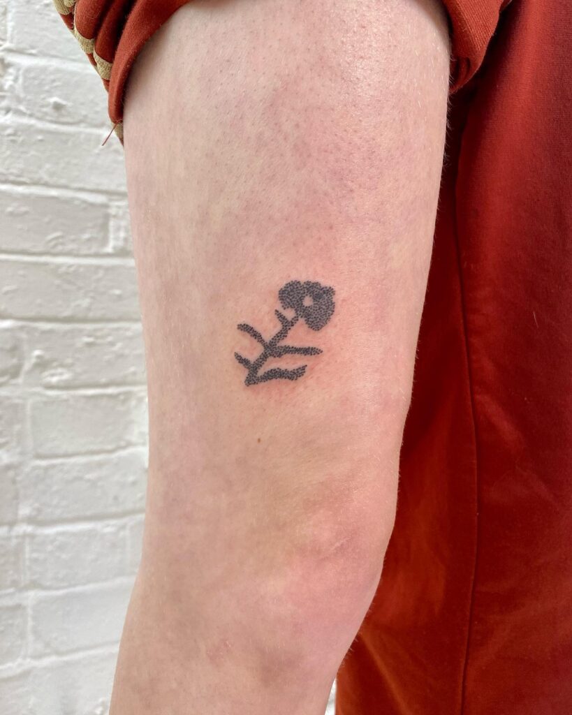 Bold Dotwork Flower Tattoo
