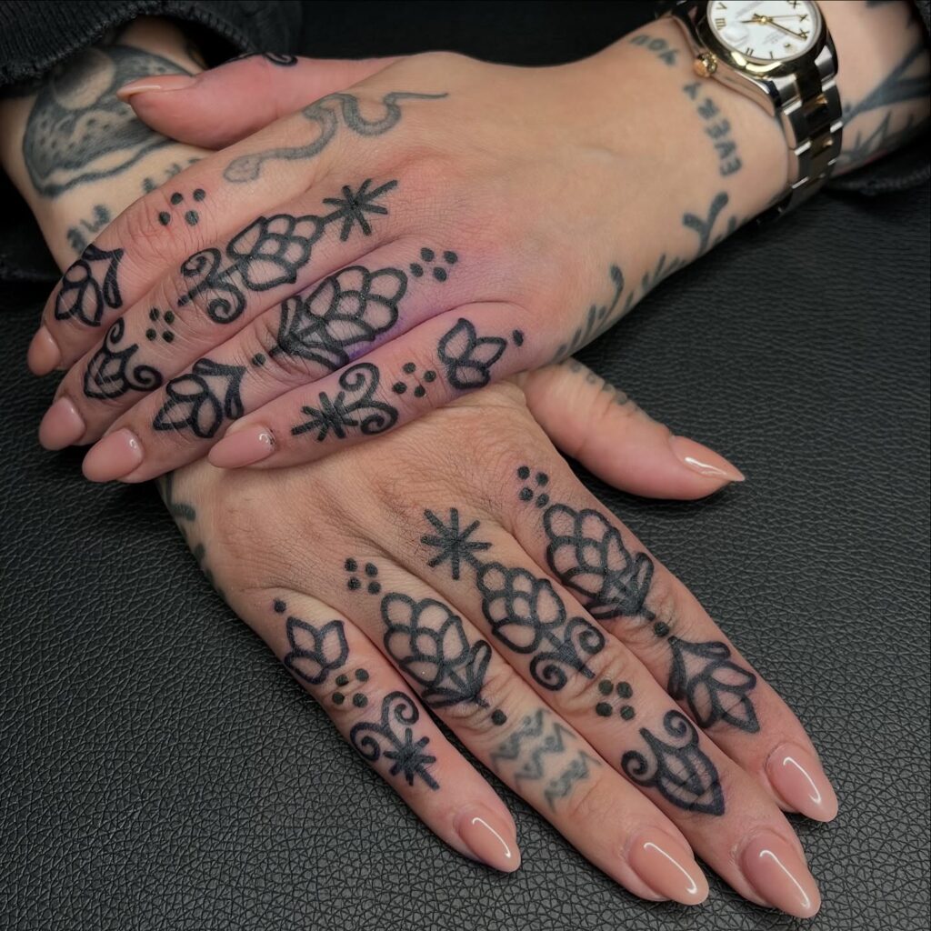 Couple Name Finger Tattoos