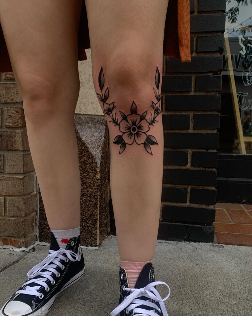 Barbed Wire Knee Frame Tattoo