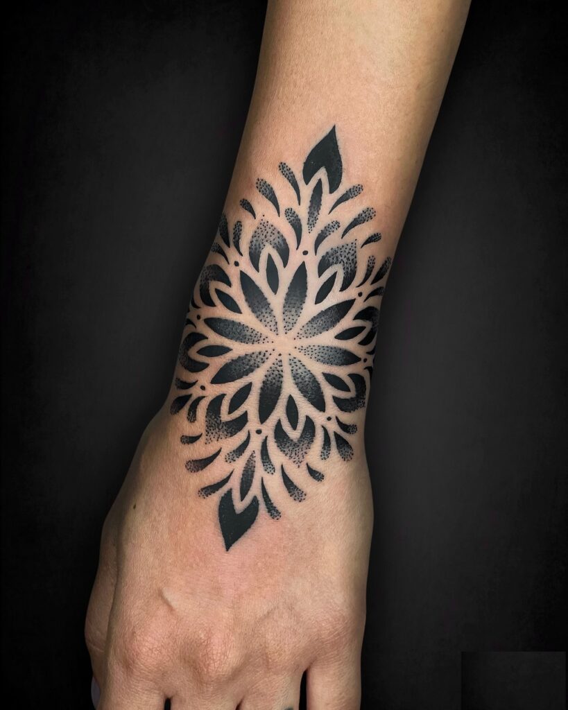 Abstract Sea And Sky Wrist Tattoo
