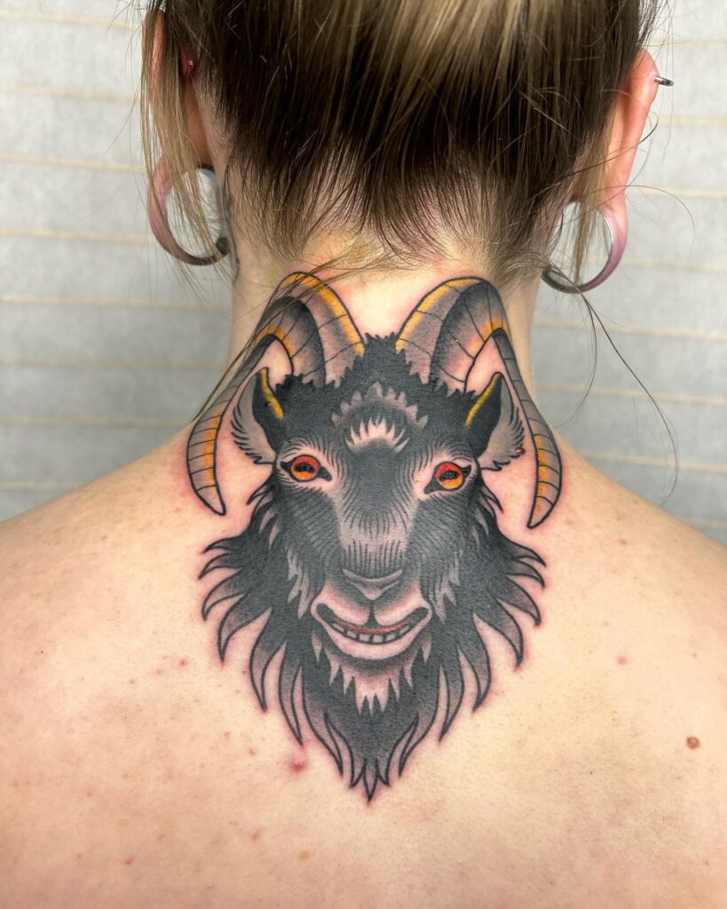 Bold Semicolon Neck Tattoo