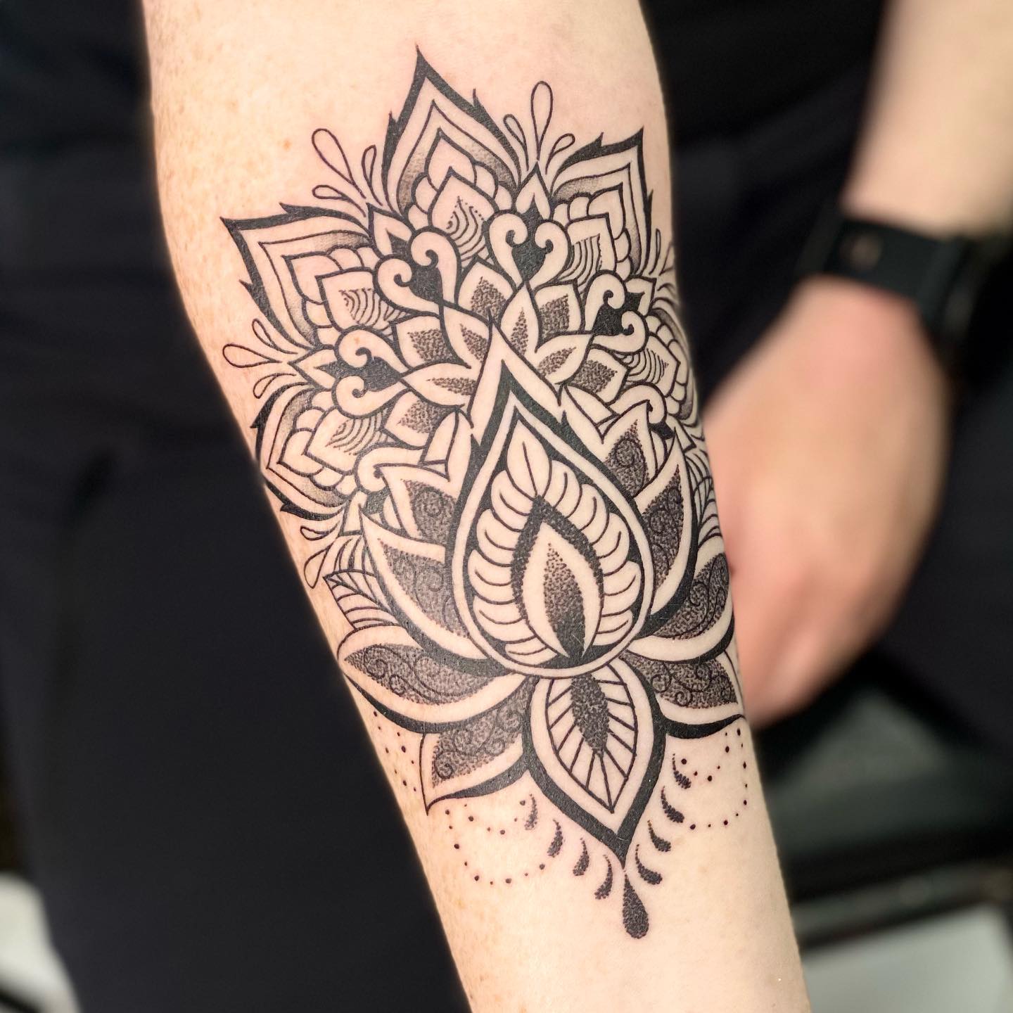 Bold Lotus Mandala Tattoo lotus mandala tattoo ideas tattoo