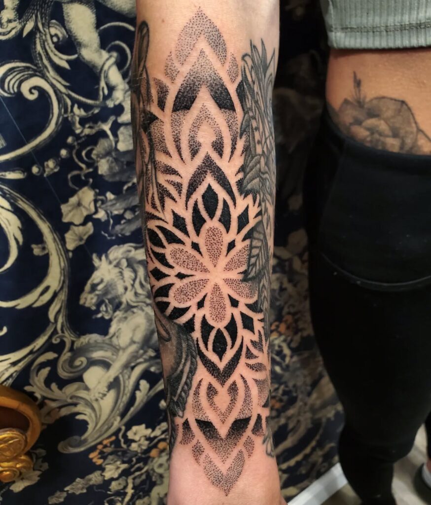 Whimsical Wispy Flow Sleeve Filler Tattoo Design