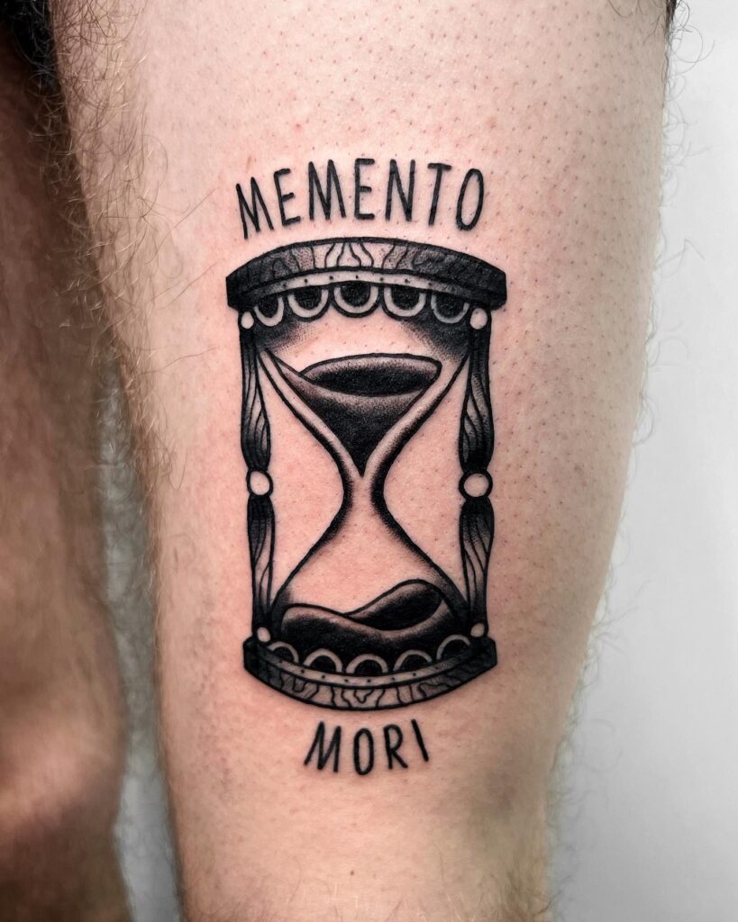 Bold Memento Mori Hourglass Tattoo hourglass tattoo ideas tattoo