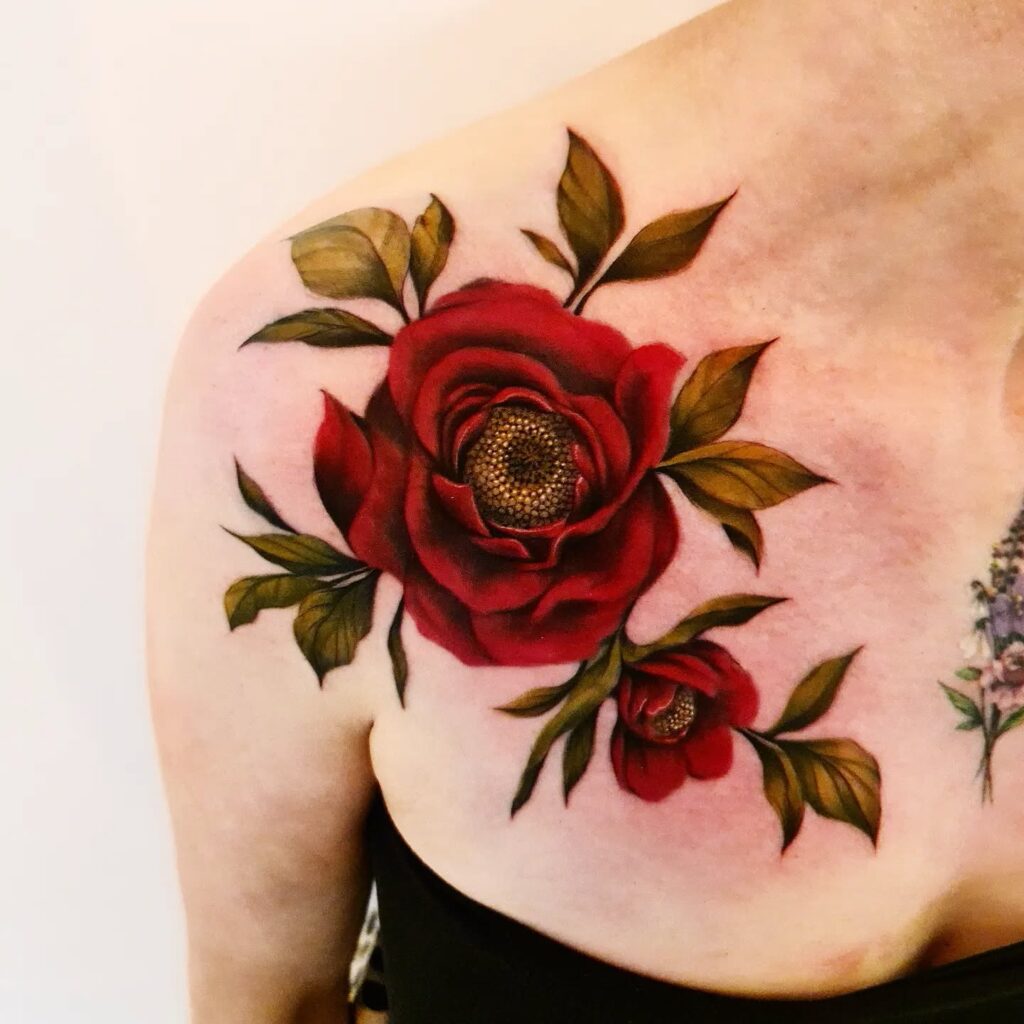 Spiral Star Shoulder Tattoo