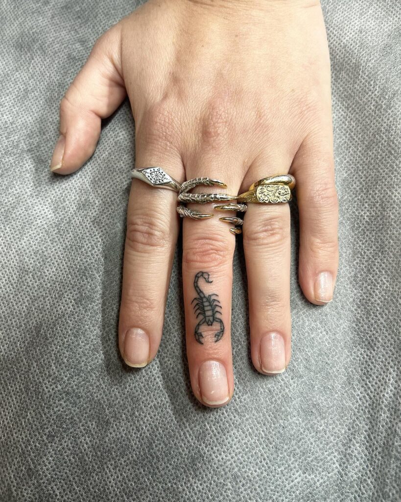 Simple Black Band Wedding Ring Tattoo