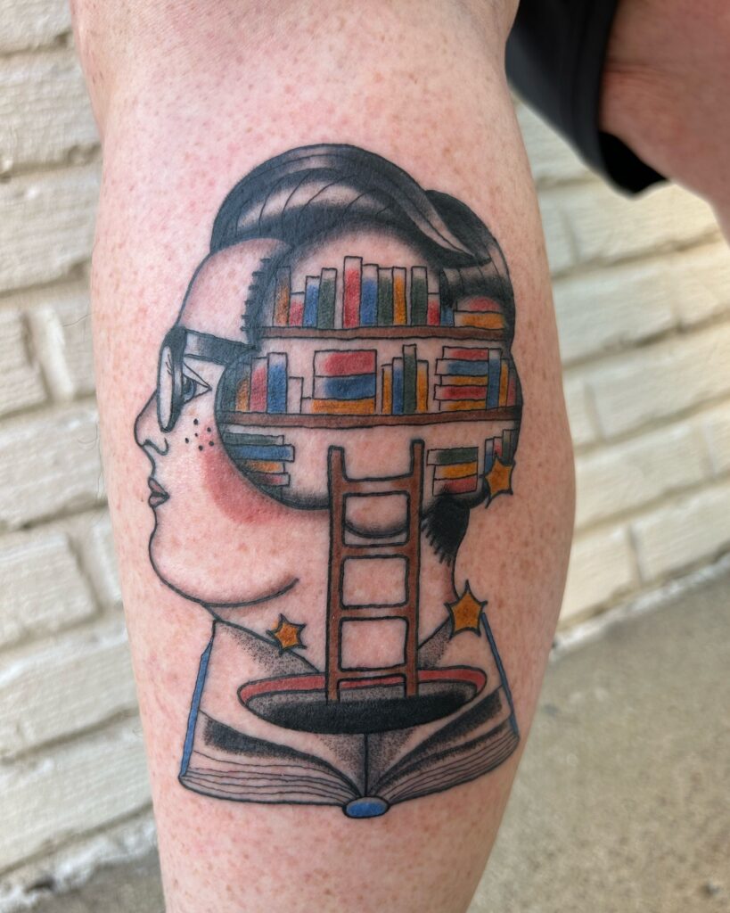 Cosmic Library Portrait Tattoo