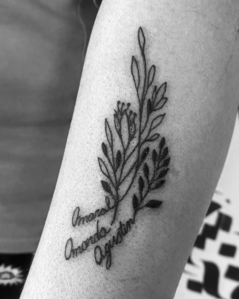 Botanical Design with Names grandchildren tattoos for grandparents tattoo