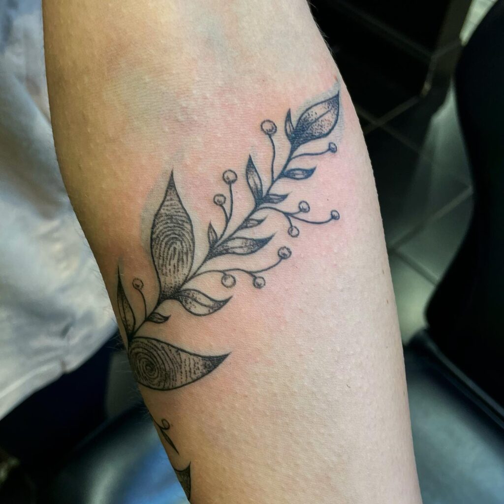Matching Fingerprint Heart Tattoos with Infinity Symbol fingerprint tattoos tattoo
