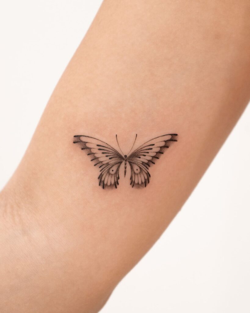 Botanical Floral Wing Butterfly butterfly tattoo