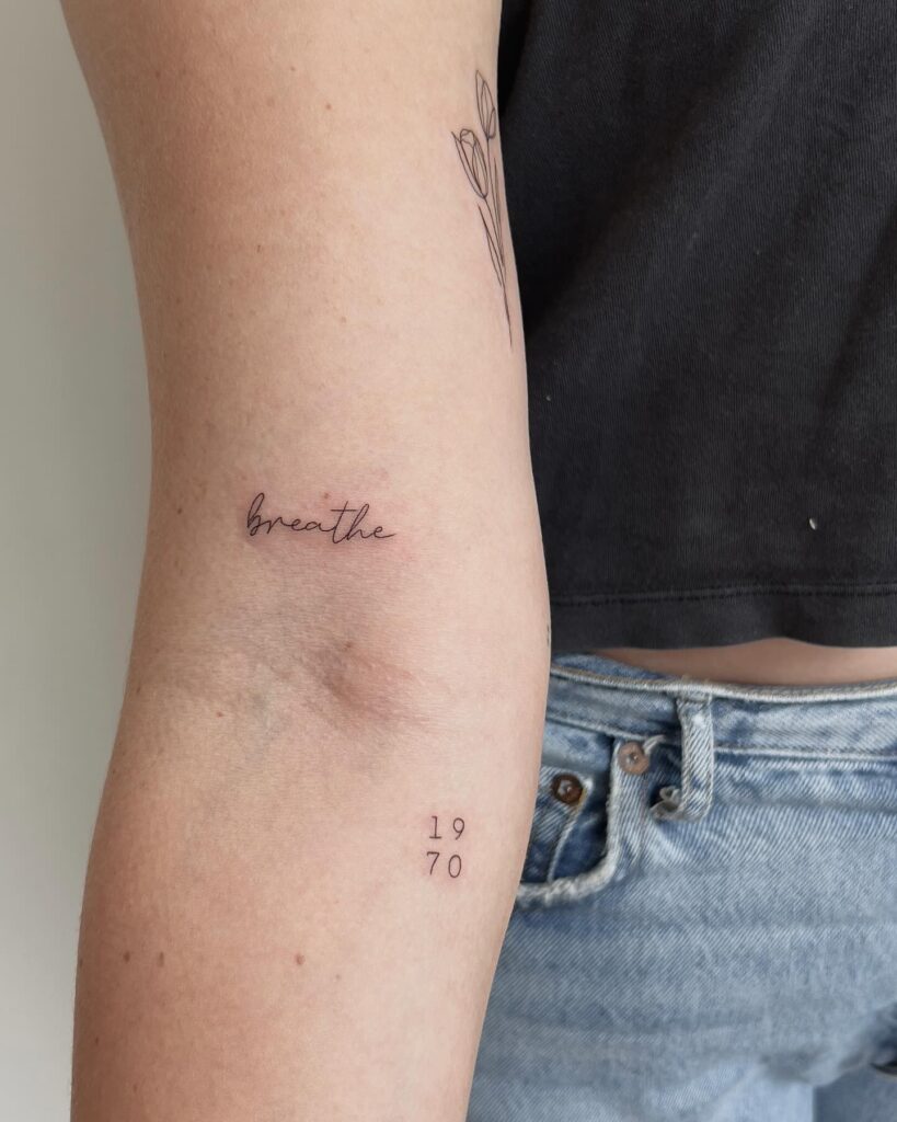 Breathe Script Tattoo